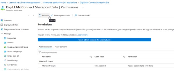 Sharepoint site admin consent