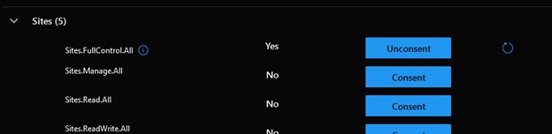 Graph Explorer Consent step 1
